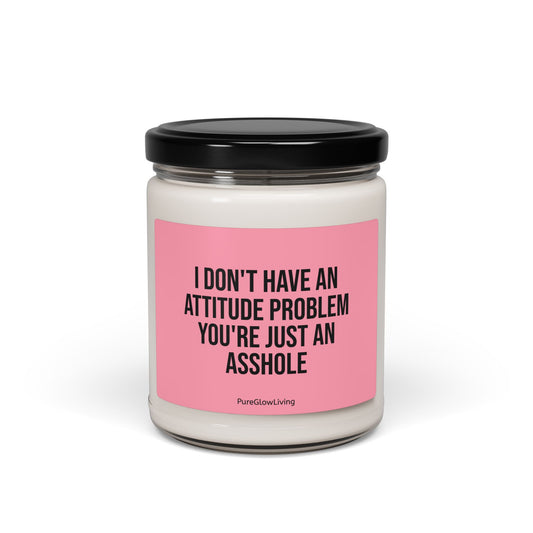 'I don't have an attitude problem your just an asshole' scented candle