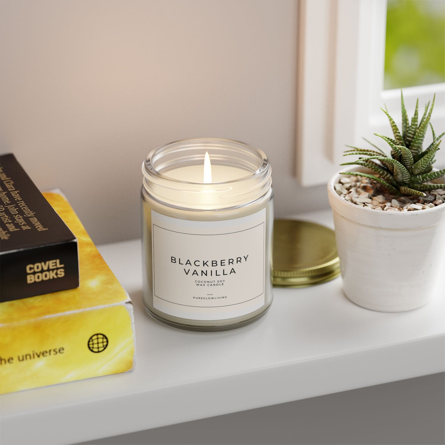 Scented Candle, Blackberry Vanilla, Coconut Apricot Wax