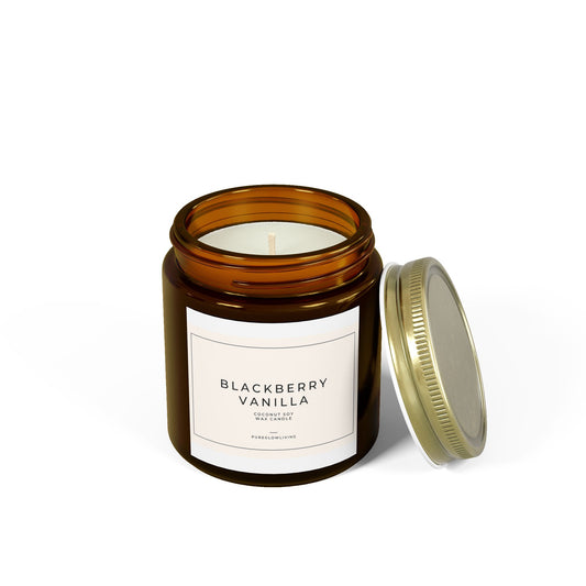 Scented Candle, Blackberry Vanilla, Coconut Apricot Wax